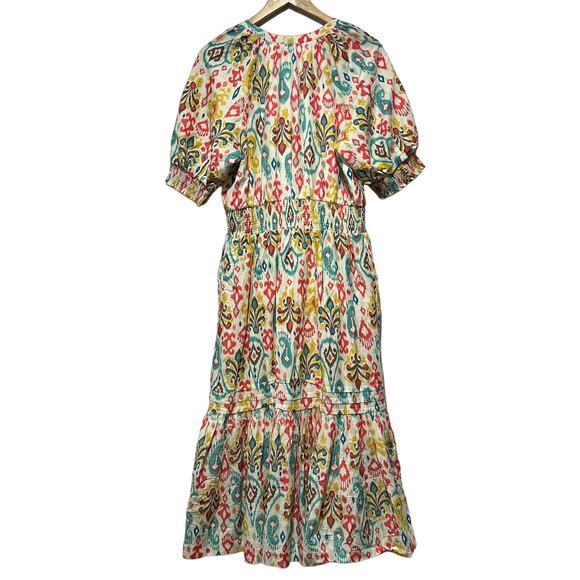 Anthropologie X Puff Sleeve Maxi Dress Multicolor Size M - Picture 4 of 10